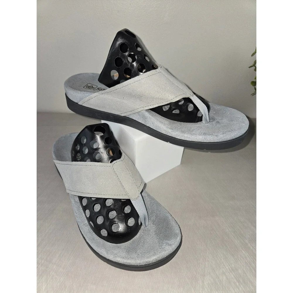 Spenco Women Gray Suede Flip Flop Sandals Comfort Orthotic Size‎ 9